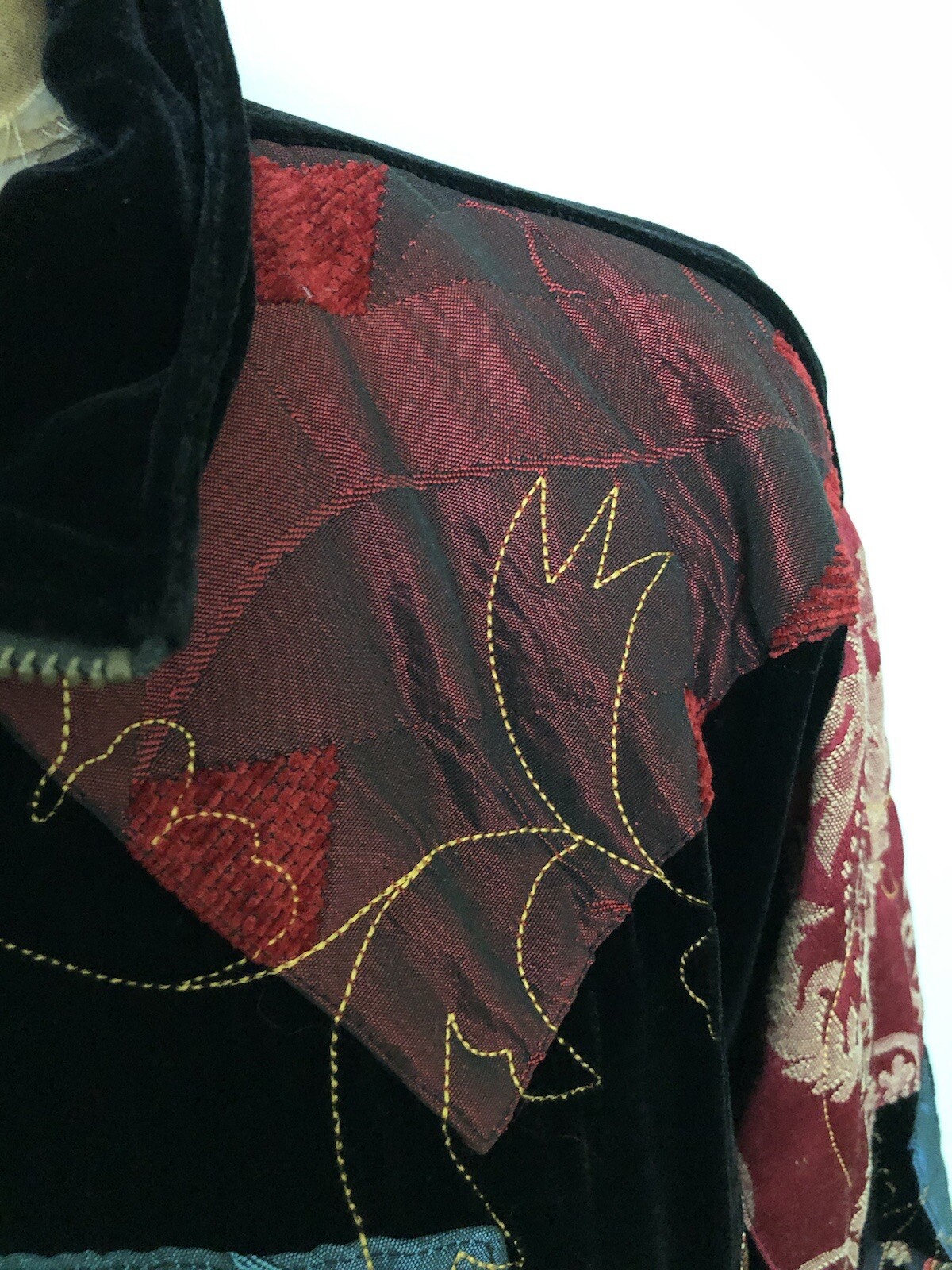 CHICO’S DESIGN JACKET COLORFUL PATCHWORK VELVET E… - image 4