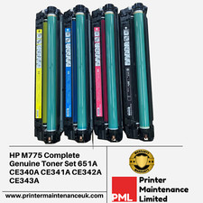 HP M775 Complete Genuine Toner Set 651A CE340A CE341A CE342A CE343A