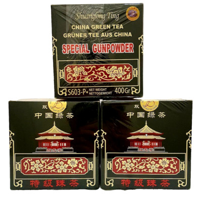 GRÜNER TEE SPECIAL - GUNPOWDER AUS CHINA - 3 x 400 g - TEE GRÜN LOSE GREEN TEA