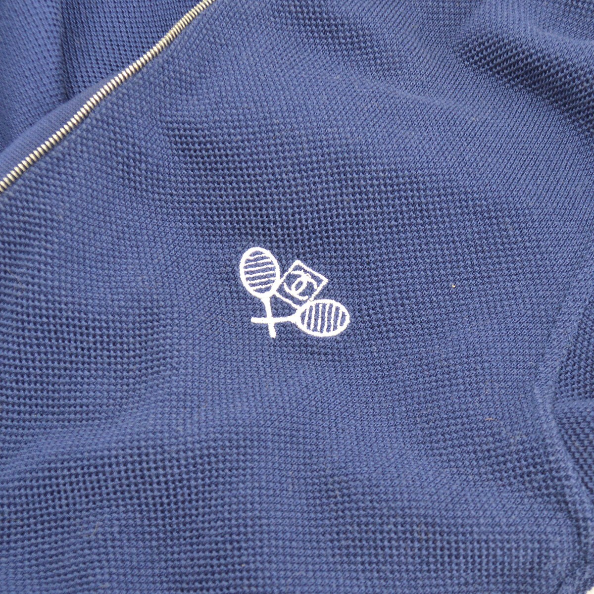 Chanel Sport Line Hoodie Zip-up Long Sleeve Top Navy 05P #42