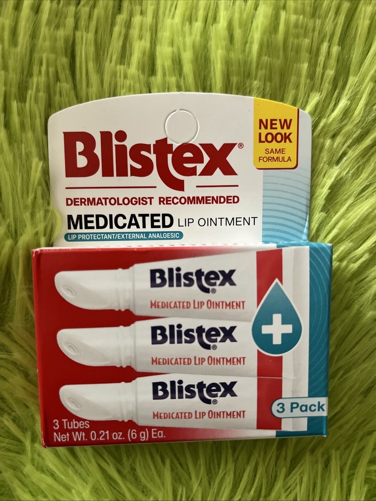 3 Pack Blistex Medicated Lip Ointment Tube, 0.21 oz Each
