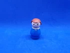 Vintage Fisher Price Little People Auburn Hair Girl Blue 1.75" Figure