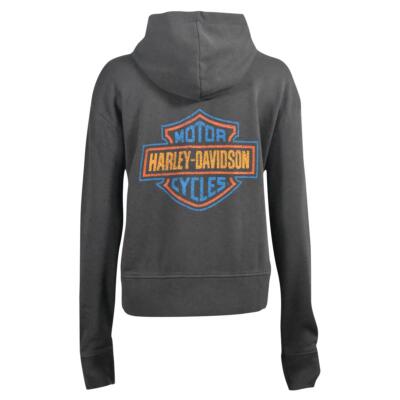 Harley-Davidson Women's Hoodie Blackened Pearl Racer Font Neck