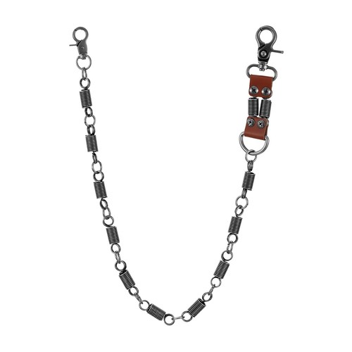 Mens Spring Punk Metal Leather Wallet Chain Links Keychain Jeans Pants Chain - Picture 19 of 25