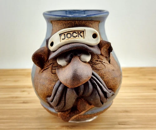 Ugly Face Coffee Mug, 3D Stoneware, Handmade Vintage: Mahon Pottery 16 oz. ☕