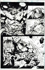  BANE ARKHAM TITAN ORIGINAL ART PAGE DOUBLE 1/2 SPLASH DC COMICS BATMAN VILLAIN