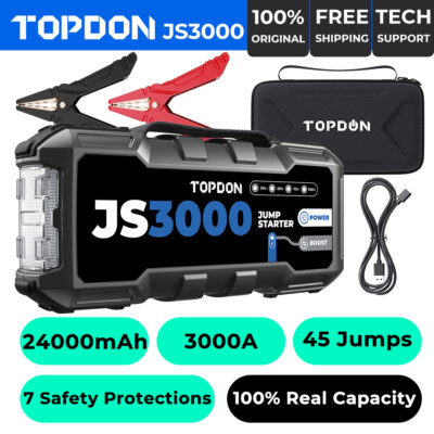 #ad TOPDON JS3000 3000A Jump Starter For Cars And Battery Charger Booster Power Bank $132.99