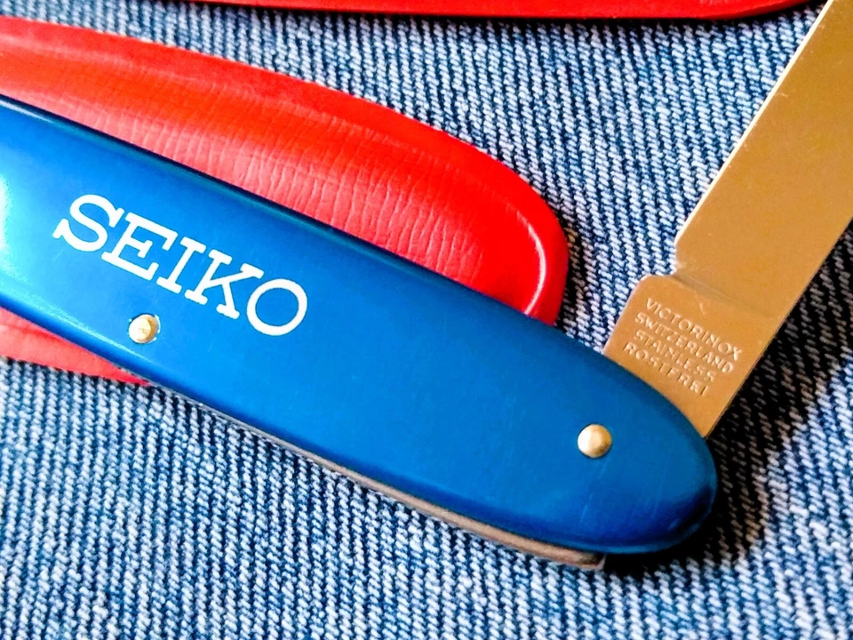 VTG Late 1970/Early 1980 Victorinox SEIKO Secretary BLUE Smooth Alox SAK NEW NOS - Image 3 of 4
