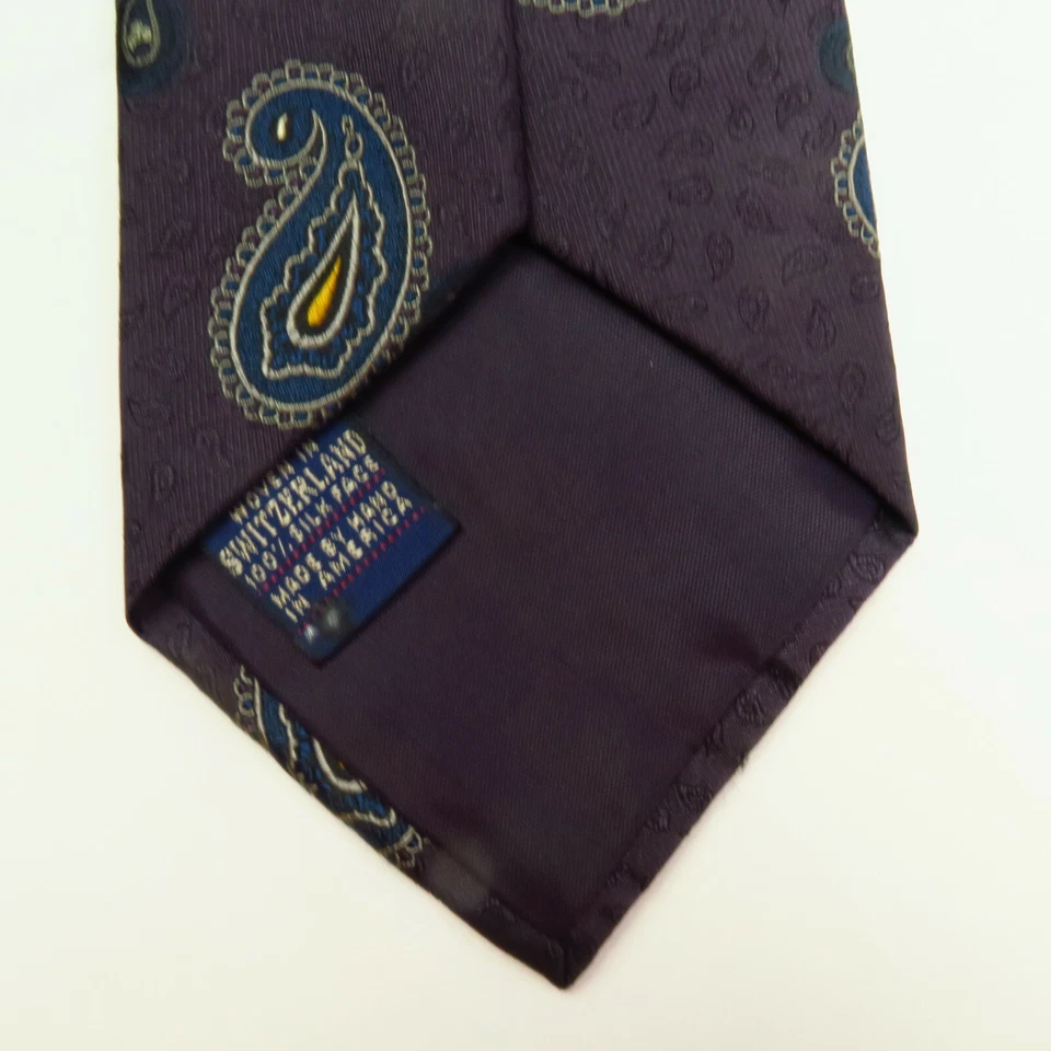 Corbata de cuello Ferrell Reed para hombre púrpura malva texturizada cachemira 58"x3,75" azul Foto 4 de 4
