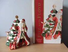 Fitz and Floyd Cardinal Christmas Ceramic Cookie Jar,  11.75" Tall 10.5" Long