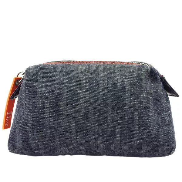 Pochette Dior trotteur orange denim authentique occasion t23463