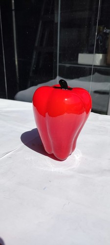 7 pezzi di frutta e verdura in VETRO MURANO con cestino in vimini vintage - Foto 2 di 11