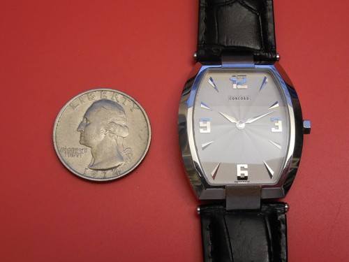 CONCORD SOLID STEEL LA SCALA TONNEAU 30MM MEN'S WATCH WITH DEPLOYMENT CLASP