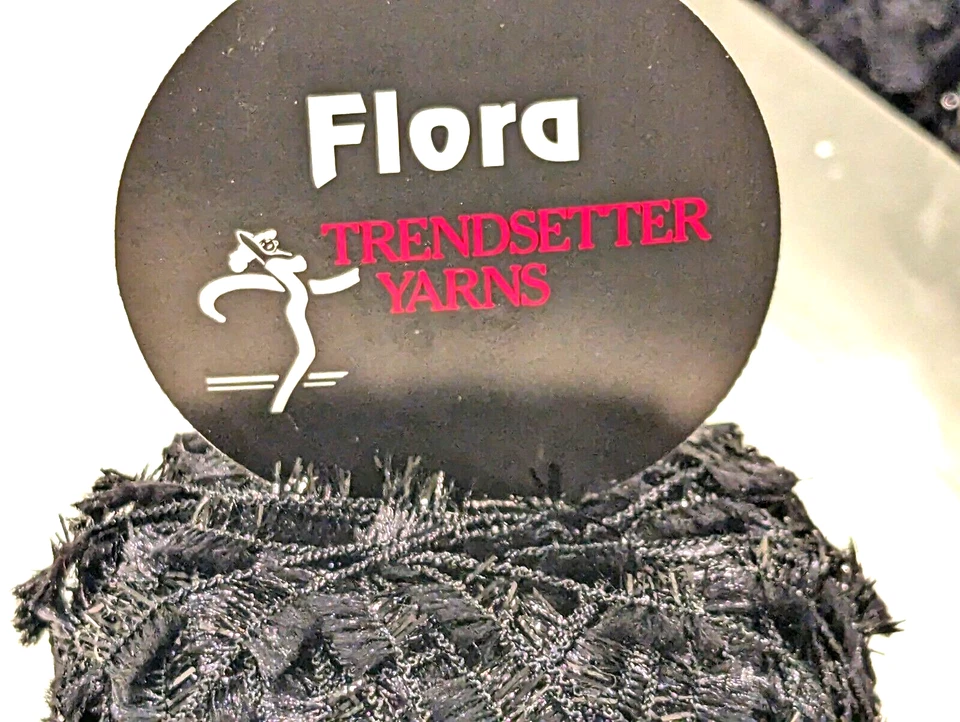 FUN 10 блестящие шары заводской упаковке FLORA кружева TrendSetter пряжи Италии черный - Изображение 3 из 4