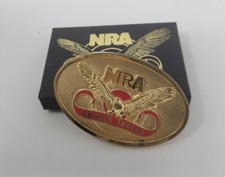 NRA Metal Brass Belt Buckle National Rifle Association Golden Eagles Vintage NIB