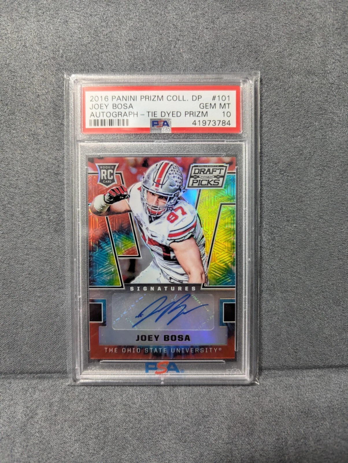 Joey Bosa Panini Prizm Collegiate Draft Picks #101 Autograph-Tie Dyed Prizm