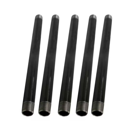 Black Steel Pipe Rust Resistant High Quality Durable 1-1/4 In. X 4 Ft. (5-Pack)