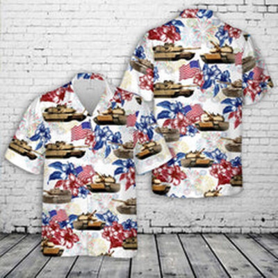 M1A1 Abrams Tank 4th Of July Hawaiian Shirt