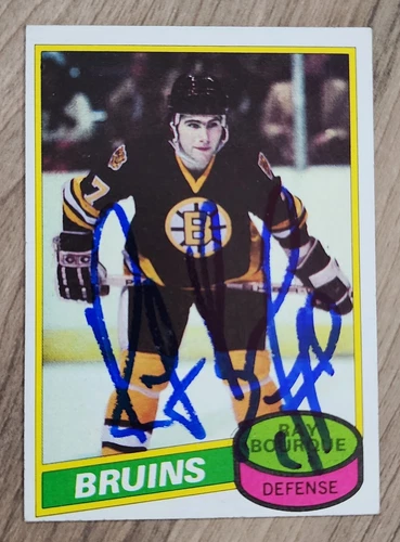 Ray Bourque Signed 1980 Topps Rookie Card #140 RC Boston Bruins NHL HOF Auto RAD