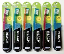 12 Reach Toothbrush Crystal Clean MEDIUM Bristles Toothbrushes - FREE SHIPPING