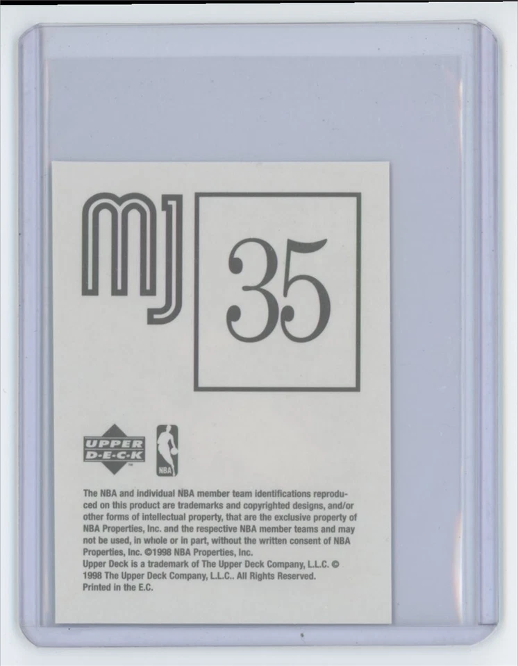 1998-99 Upper Deck MJ Stickers Michael Jordan Basketball Cards #35 - Image 2 of 2