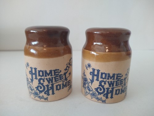 Vintage Keramik Zuhause Sweet Home Salz & Pfefferstreuer Set Bauernhaus, Land 