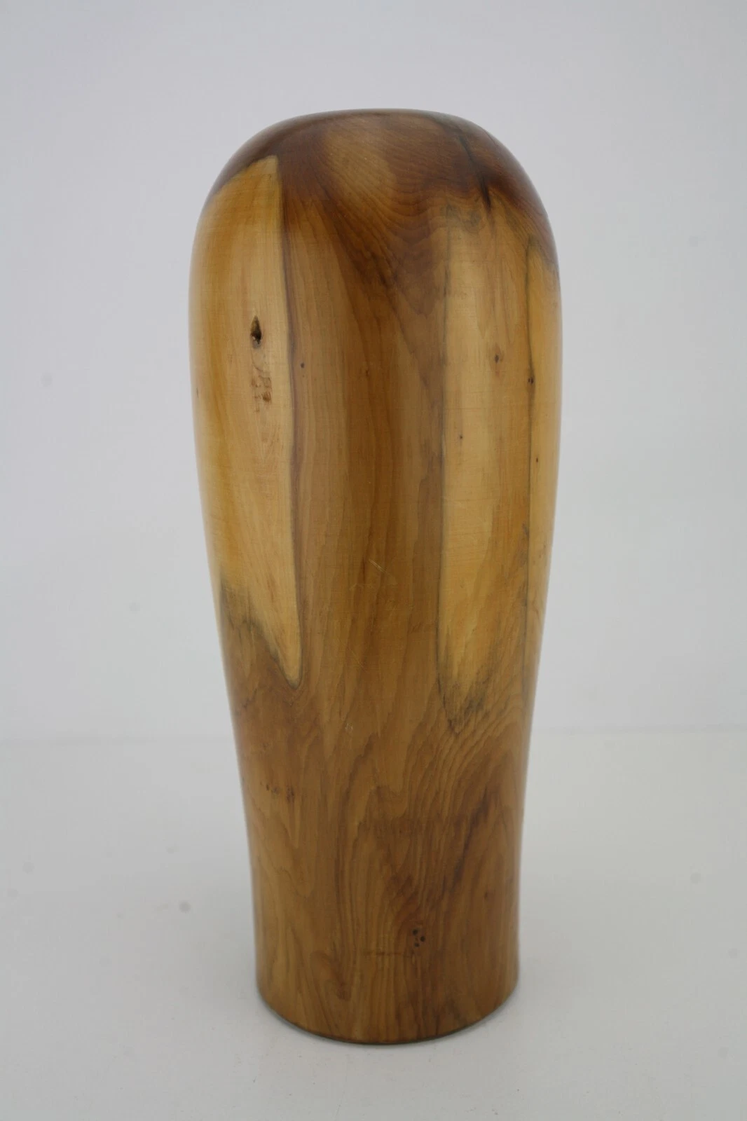 Vintage Hand Turned Tropical Hardwood Vase, Dry or Faux Stems, Superb