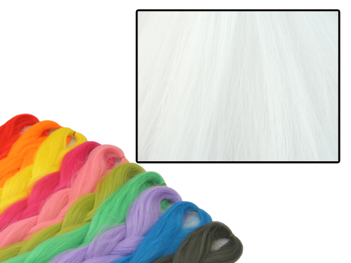 CyberloxShop Phantasia Kanekalon Jumbo Braid Pure White Braiding Hair