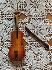 Set Of 4 New 7" Violin With Bow Cello Christmas Ornament Decoration Music