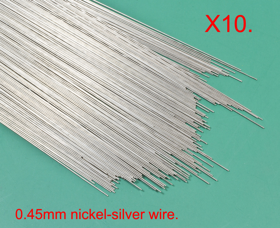 10 (ten) pack of 0.45mm diameter modellers nickel-silver wire.