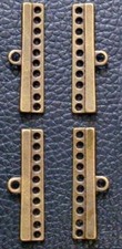 10 hole separator spacer bars multiple strand necklace bronze plt 4pcs FPC176