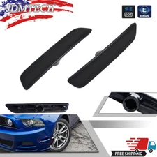 2PCS Smoked Front Bumper Side Marker Lights Housings For 2010-2014 Ford Mustang