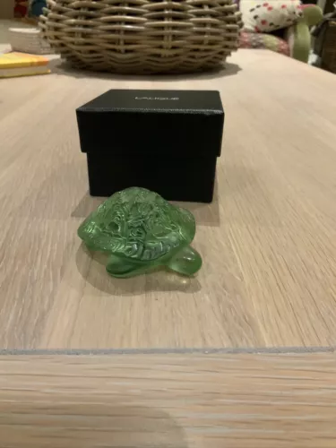 LALIQUE CRYSTAL SIDONIE TURTLE GREEN / VERT #1214500 BRAND NEW BOXED FRENCH