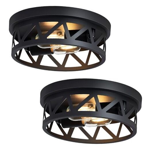 Black Flush Mount Ceiling Light Fixture,-Light Hallway Light Fixtures 11 inch 2
