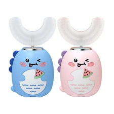 Auto Brush For Kids Cartoon Waterproof 3 Modes With Timer Electric U Shaped 