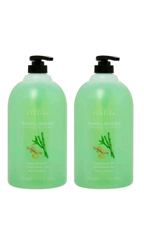 Perlier Bamboo and Ginger 1L 33.8 oz Bath and Shower Gel 2 Pack-NEW  - Image 2 of 4