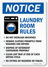 Laundry Room Rules Metal Sign - 14" x 10", USA-Made, Laminated Aluminum