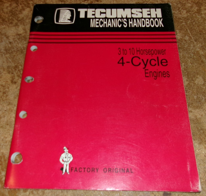 vintage tecumseh 3-10 hp 4-cycle engines handbook in very good shape used