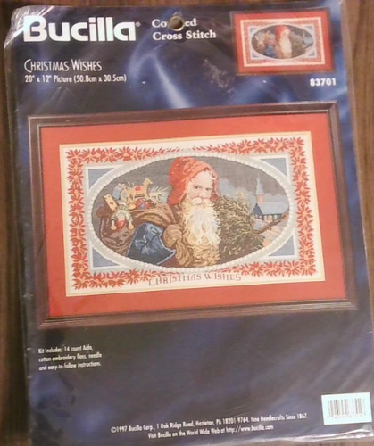 BUCILLA gezähltes Kreuzstich-Set - Weihnachtswünsche - NEU 83701 Weihnachtsmann