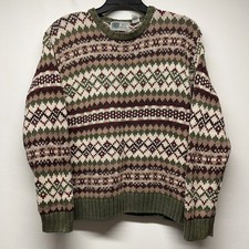 USA classic authentic outfitters VTG Men  s sweater fair Isle Nordic Style Ski