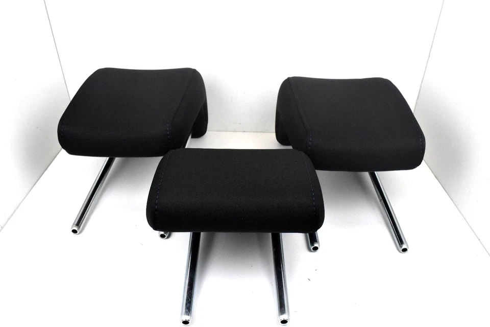 2016-2020 Toyota Yaris iA Rear Seat Black Cloth Left Right Headrest Set of 3 OEM - Image 3 of 4