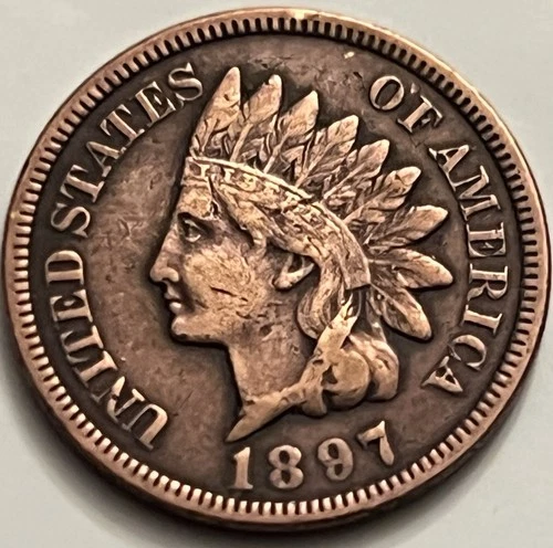 1897 Indian Head Cent JC1420 LIBERTY Present Good Detail
