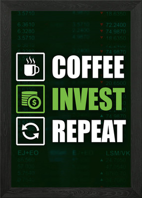 Coffee Invest Repeat Gerahmtes Wandbild Poster Leinwanddruck Bild