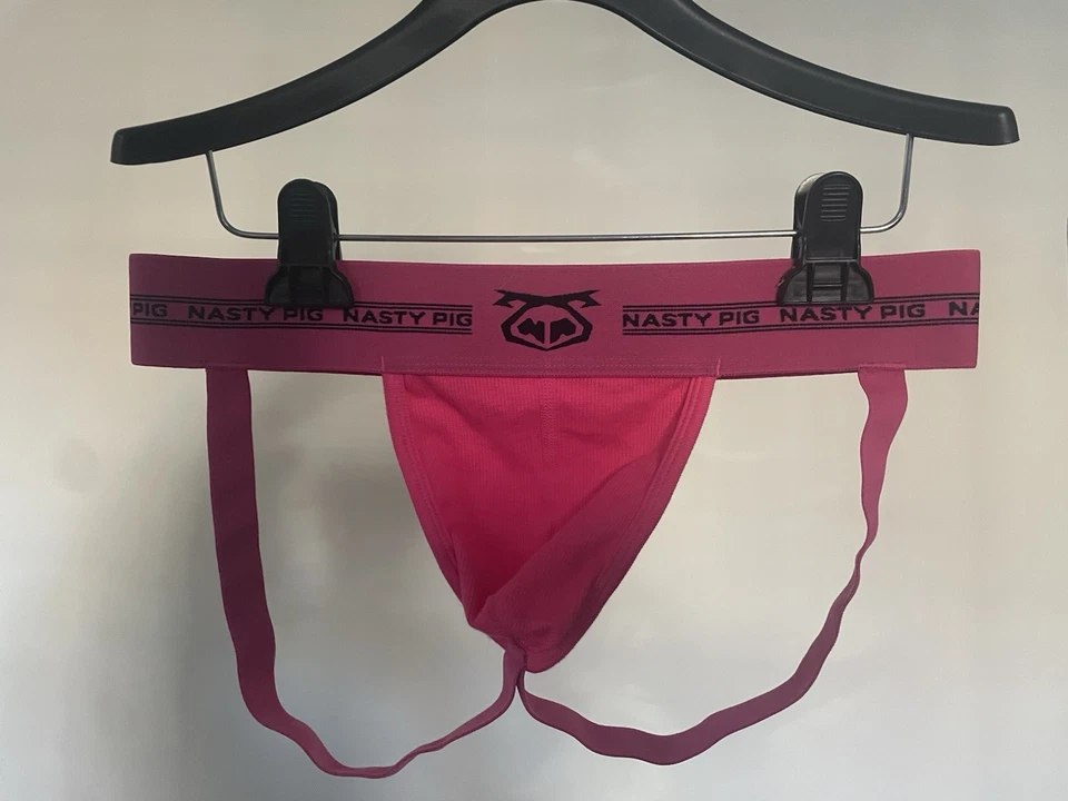 NWT NASTY PIG CORE PINK/MIAMI PINK STRETCH JOCK STRAP M/GREAT GIFT FOR HIM - Image 2 of 2
