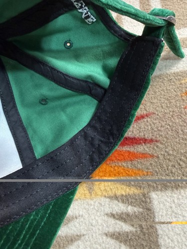 SUPREME Velvet S Logo Camp Cap Green Hat Adjustable Strapback F/W 2018 USA Made! - Picture 12 of 15