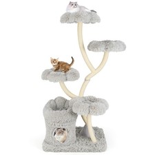 Freestanding Cat Tower Tall Cat Tree w/ four Flower-shaped Platforms Cat Condo