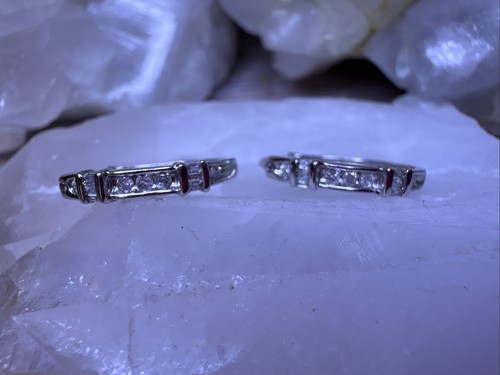 Pendientes tipo argolla de diamantes de oro blanco de 10 k 2,06 g (AT425-13) {MS} - Imagen 7 de 15