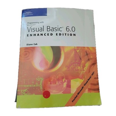 Programming with Visual Basic 6.0 Enhanced Edition by Diane Zak 2001 Paperback 