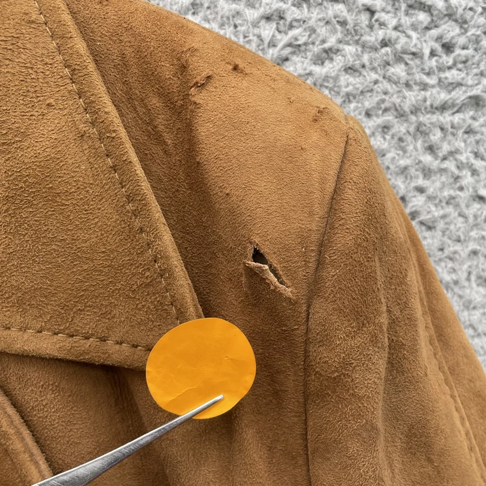 Chaqueta de Gamuza Puritana Para Hombres 42 100% Cuero Forrada Piel Madera Botón Western Boho Años 70 Foto 4 de 4