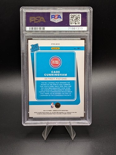 2021 Cade Cunningham Optic Rated Rookie Gold Wave PSA 9 Mint SP - Bild 2 von 2